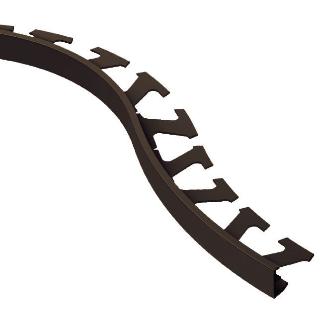 Schluter SCHIENE Profilé radius de bordure de mur - aluminium brun noir 1/2" (12.5 mm) x 8' 2-1/2"