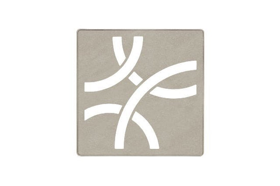 Schluter KERDI-DRAIN Ensemble de grille carrée Curve - acier inoxydable (V2) grège 4"