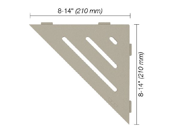 Schluter SHELF-E Étagère de coin triangulaire modèle Wave - aluminium grège
