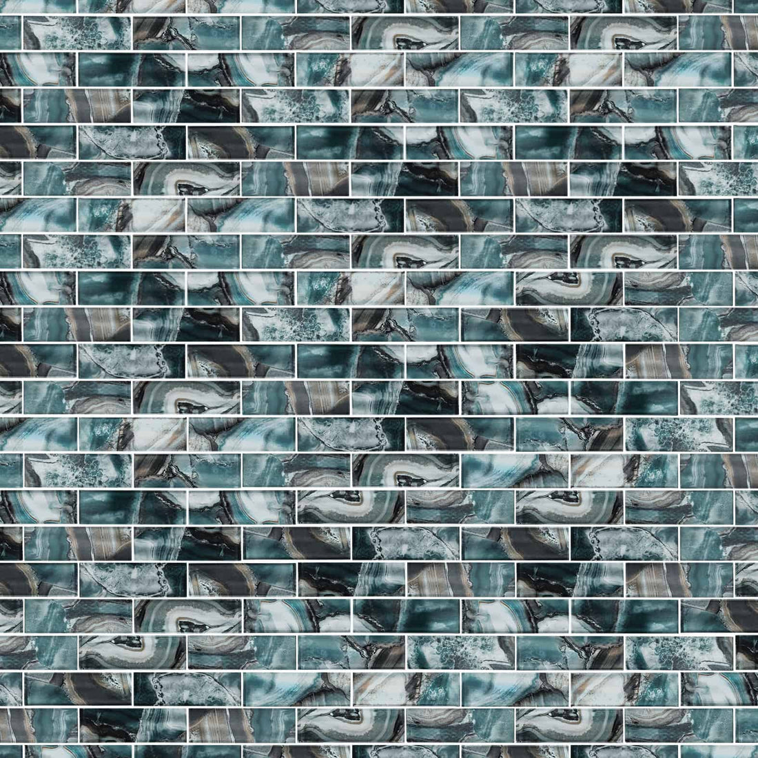 Carreaux de céramique | Collection Geode - 2 po x 6 po Azzurro 2 po x 6 po Lustré