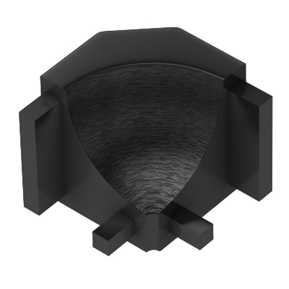 Schluter DILEX-AHK Coin intérieur 90° avec un radius de 3/8" (10 mm) - aluminium anodisé graphite brossé