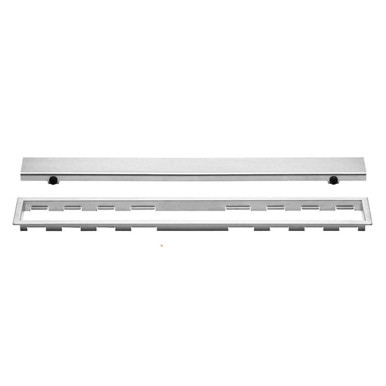 Schluter KERDI-LINE Drain linéaire encastré avec design de grille Solid - acier inoxydable (V4) brossé 3/4" x 55-1/8