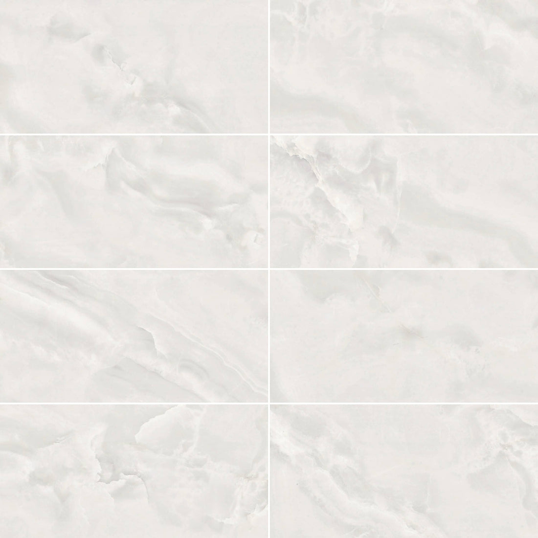 Carreaux de céramique Collection Serena 12 po x 24 po Bianco, finition poli blanc lisse et brillant