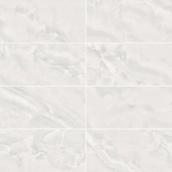 Carreaux de céramique Collection Serena 12 po x 24 po Bianco, finition poli blanc lisse et brillant