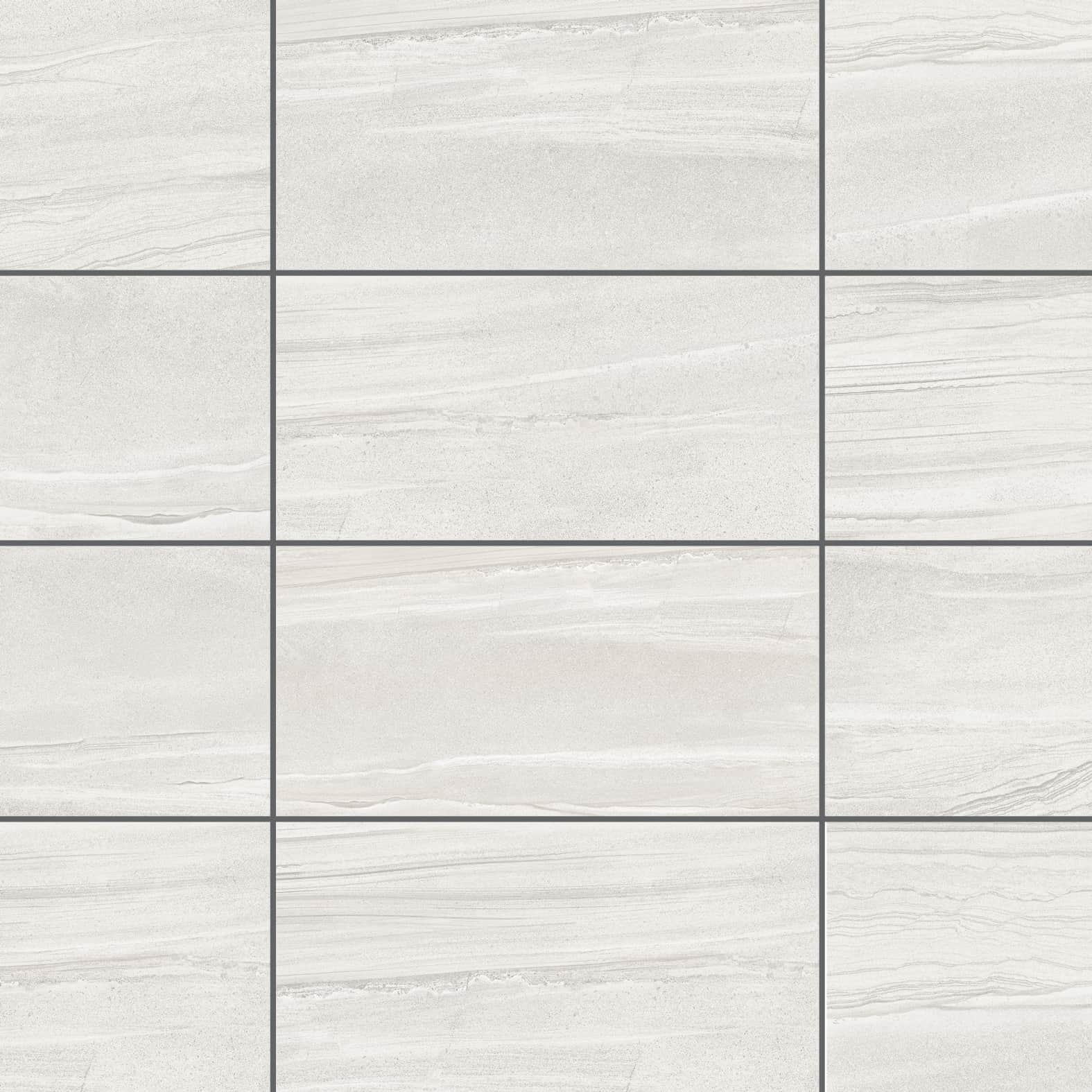 Carreaux de céramique Collection Paros 12x24 po blanc fini mat, grand format, surface lisse