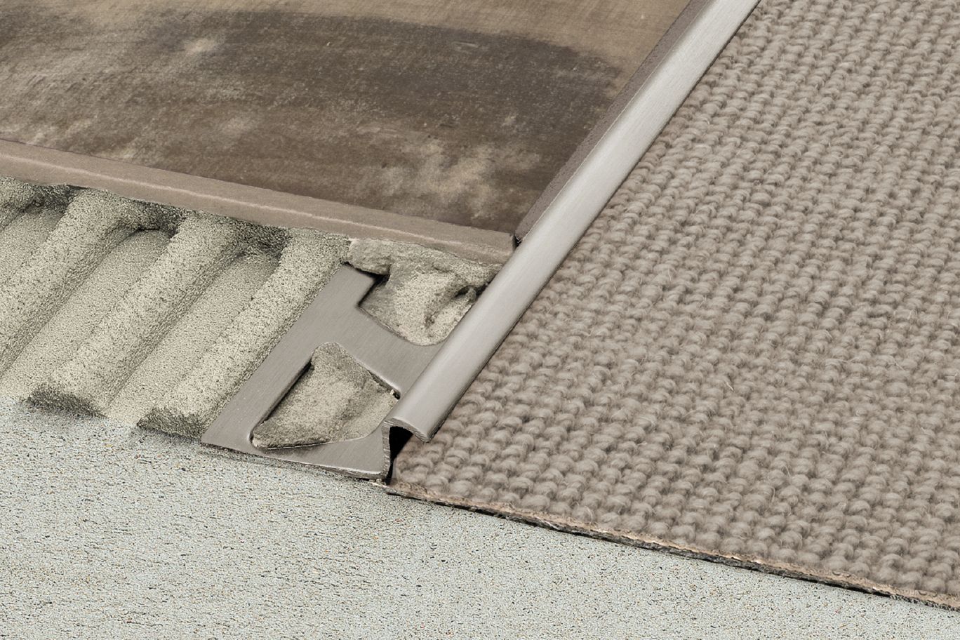 Schluter RENO-TK Profilé réducteur - acier inoxydable (V2) brossé 1/2" (12.5 mm) x 8' 2-1/2"