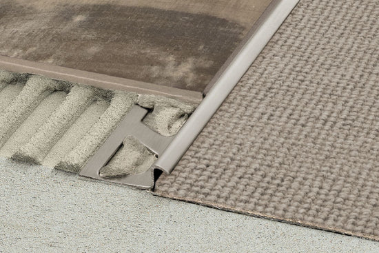 Schluter RENO-TK Profilé réducteur - acier inoxydable (V2) brossé 1/2" (12.5 mm) x 8' 2-1/2"