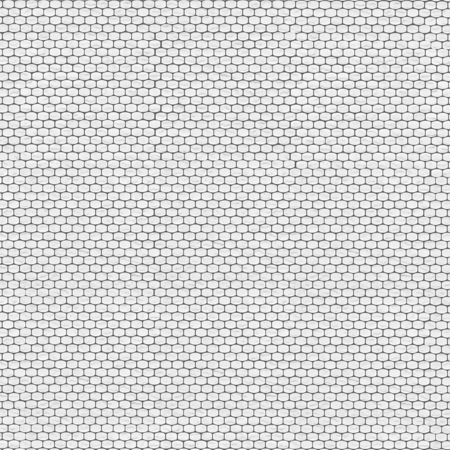 Carreaux de céramique Collection Tobico mosaïque 0,75 po x 1 po Calacatta blanc marbré veines grises