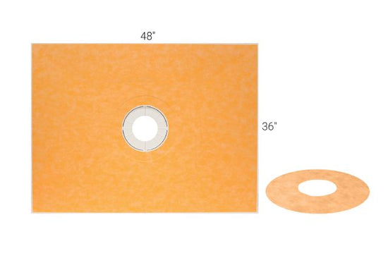 Schluter KERDI-SHOWER-TT Kit de bac de douche préfabriquée en pente avec position de sortie centrée 1" x 36" x 48"