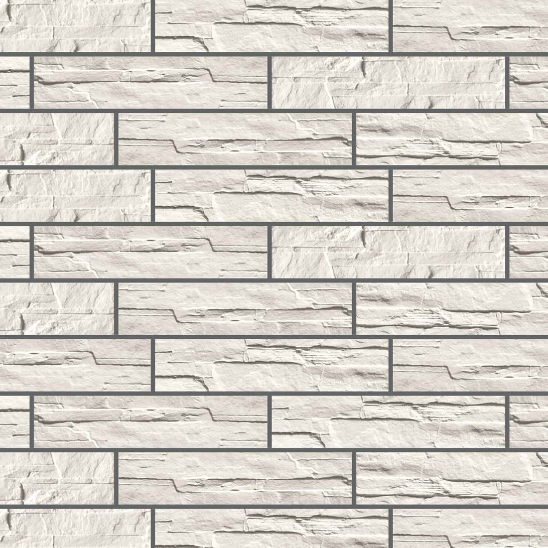 Carreaux de céramique Pavé Wall Dolmen 4 po x 18 po Bianco 1124 - brique allongée blanche au fini texturé