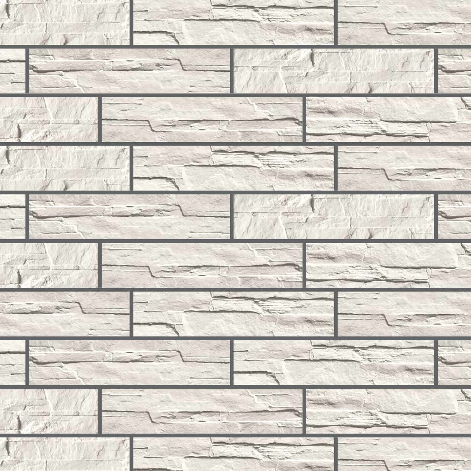 Carreaux de céramique Pavé Wall Dolmen 4 po x 18 po Bianco 1124 - brique allongée blanche au fini texturé