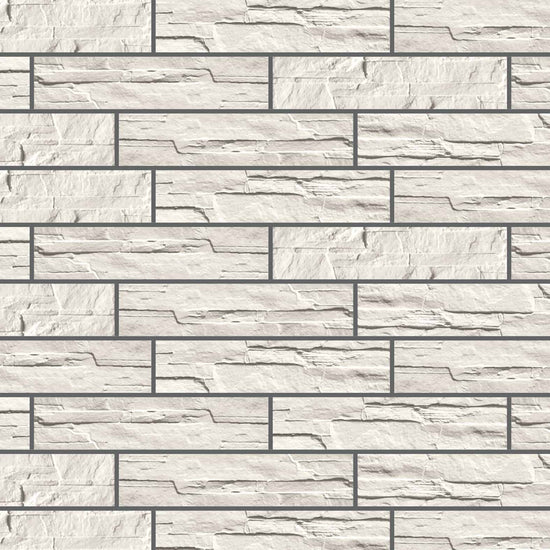 Carreaux de céramique Pavé Wall Dolmen 4 po x 18 po Bianco 1124 - brique allongée blanche au fini texturé