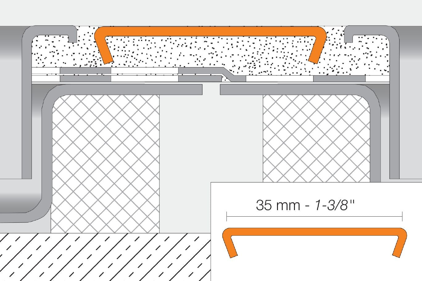 Schluter KERDI-LINE-FC Plaque de recouvrement aluminium noir mat 1-3/8"