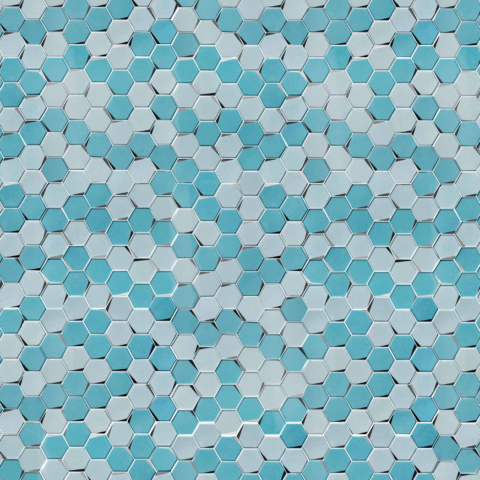 Carreaux de céramique Collection Miele Mosaïque Hex 2 po x 2 po Azzurro bleu ciel finition brillante