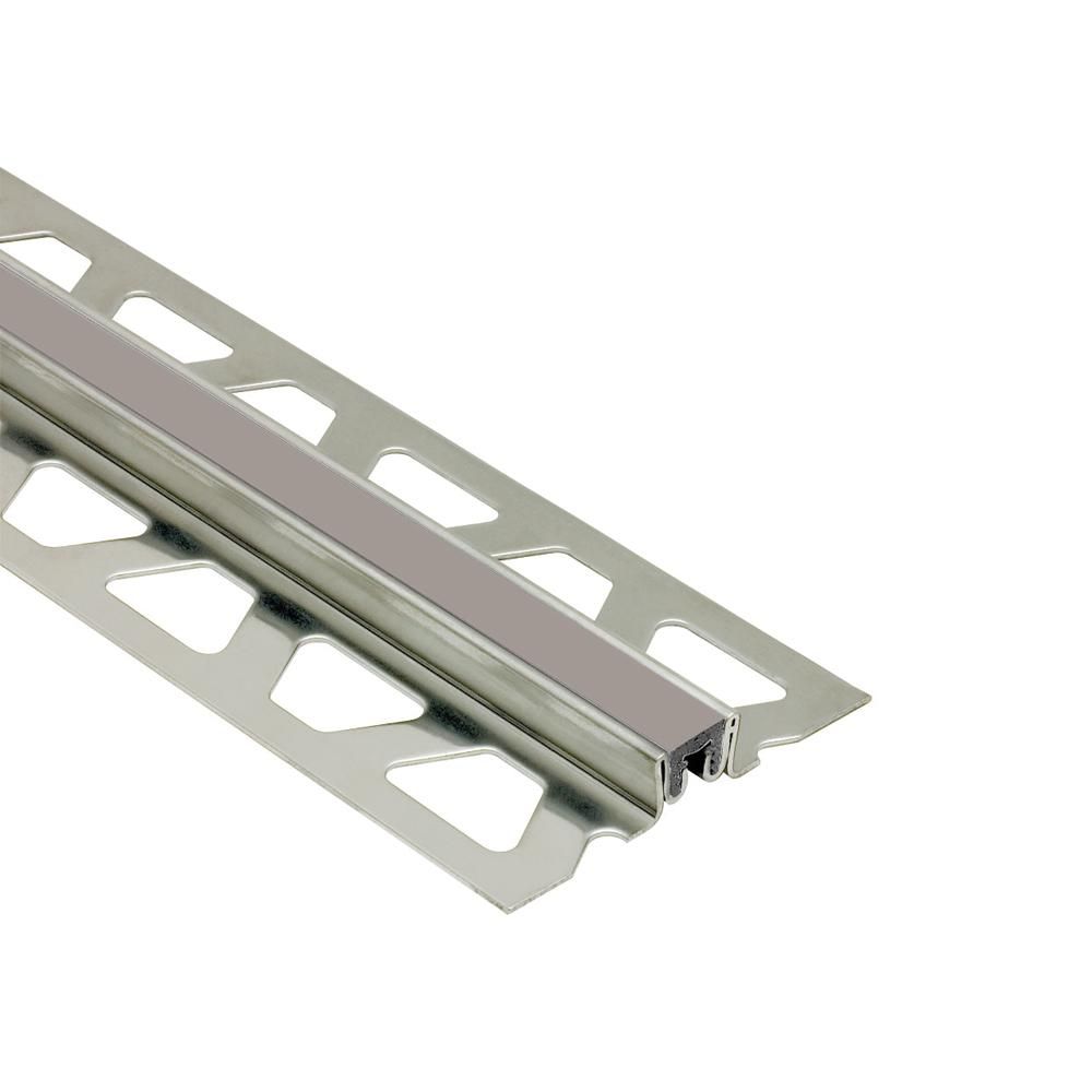 Schluter DILEX-KSN Profilé pour joint de surface avec insertion coulis gris de 7/16" - acier inoxydable (V2) 3/8" (10 mm) x 8' 2-1/2"