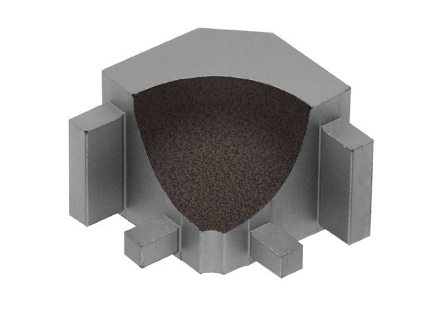 Schluter DILEX-AHK Coin intérieur 90° avec un radius de 3/8" (10 mm) - aluminium anthracite foncé