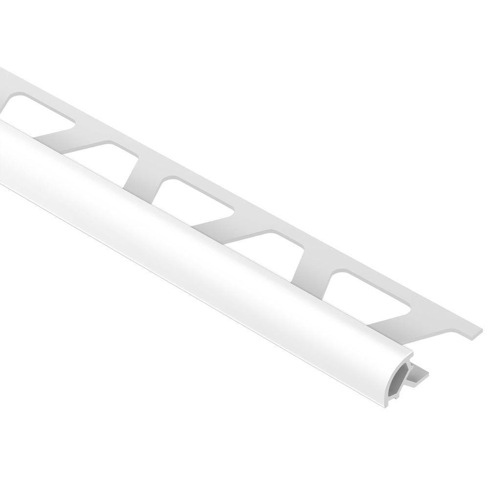 Schluter RONDEC Bullnose Trim - Plastique (PVC) Blanc Éclatant 1/4" (6 mm) x 8' 2-1/2"