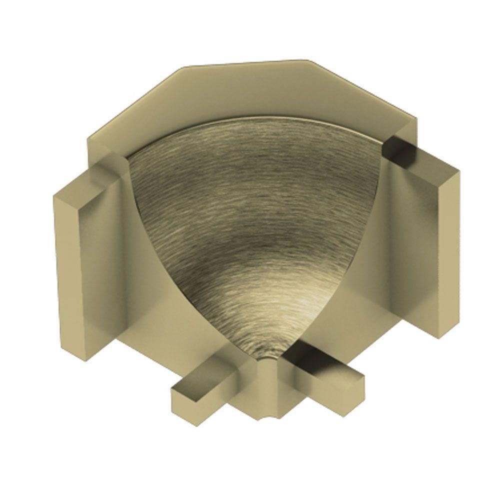 Schluter DILEX-AHK Coin intérieur 90° avec un radius de 3/8" (10 mm) - aluminium anodisé laiton brossé