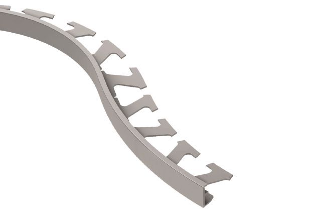 Schluter SCHIENE Profilé radius de bordure de mur - aluminium gris 5/16" (8 mm) x 8' 2-1/2"