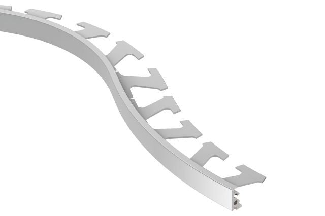 Schluter JOLLY Moulure flexible de bordure pour les murs Aluminium anodisé mat 3/8" (10 mm) x 8' 2-1/2"