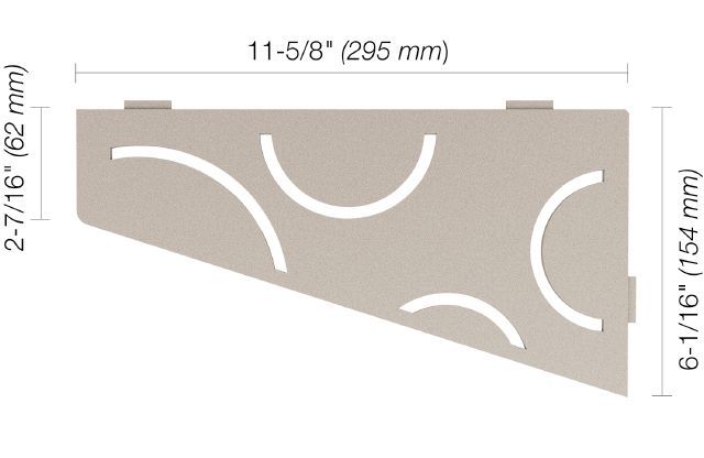 Schluter SHELF-E Étagère de coin quadrilaterale modèle Curve - aluminium grège