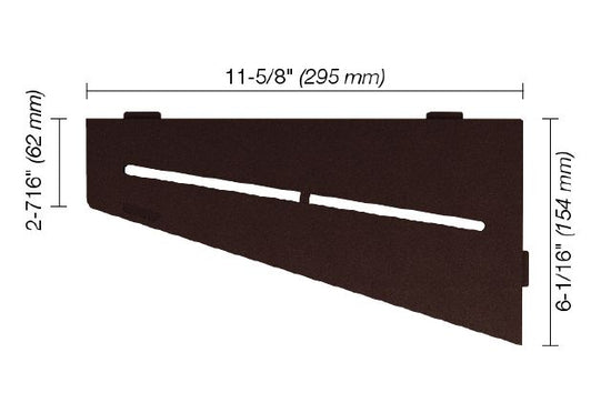 Schluter SHELF-E Étagère de coin quadrilaterale modèle Pure - aluminium bronze