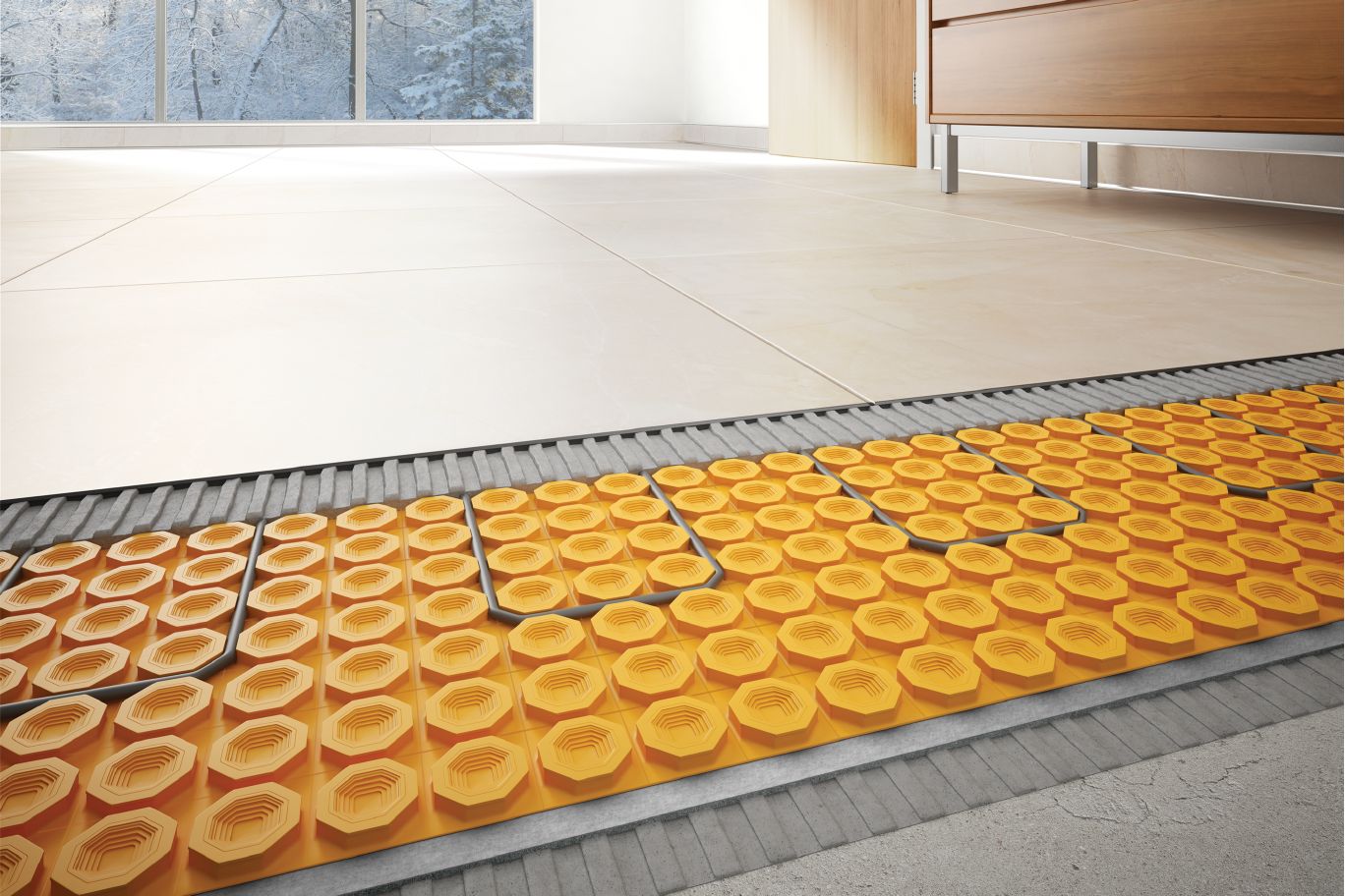 Schluter DITRA-HEAT-DUO Membrane de désolidarisation avec rupture thermique en feuille pour plancher chauffant 3' 2-5/8" x 2' 7-3/8" 8 mm (8.4 pi²)