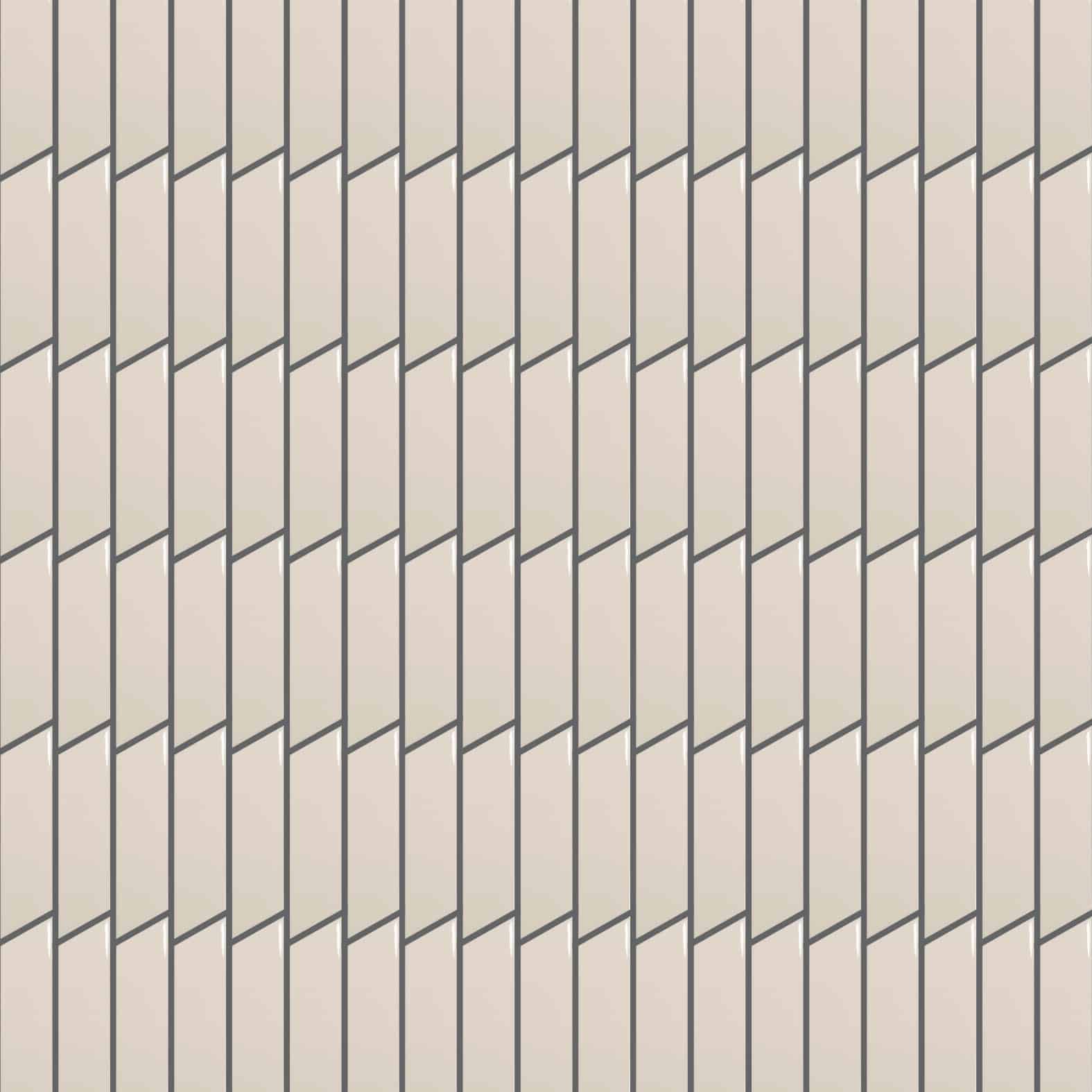 Carreaux de céramique | Collection Chevron - 2 po x 7 po Gauche, crème lustré