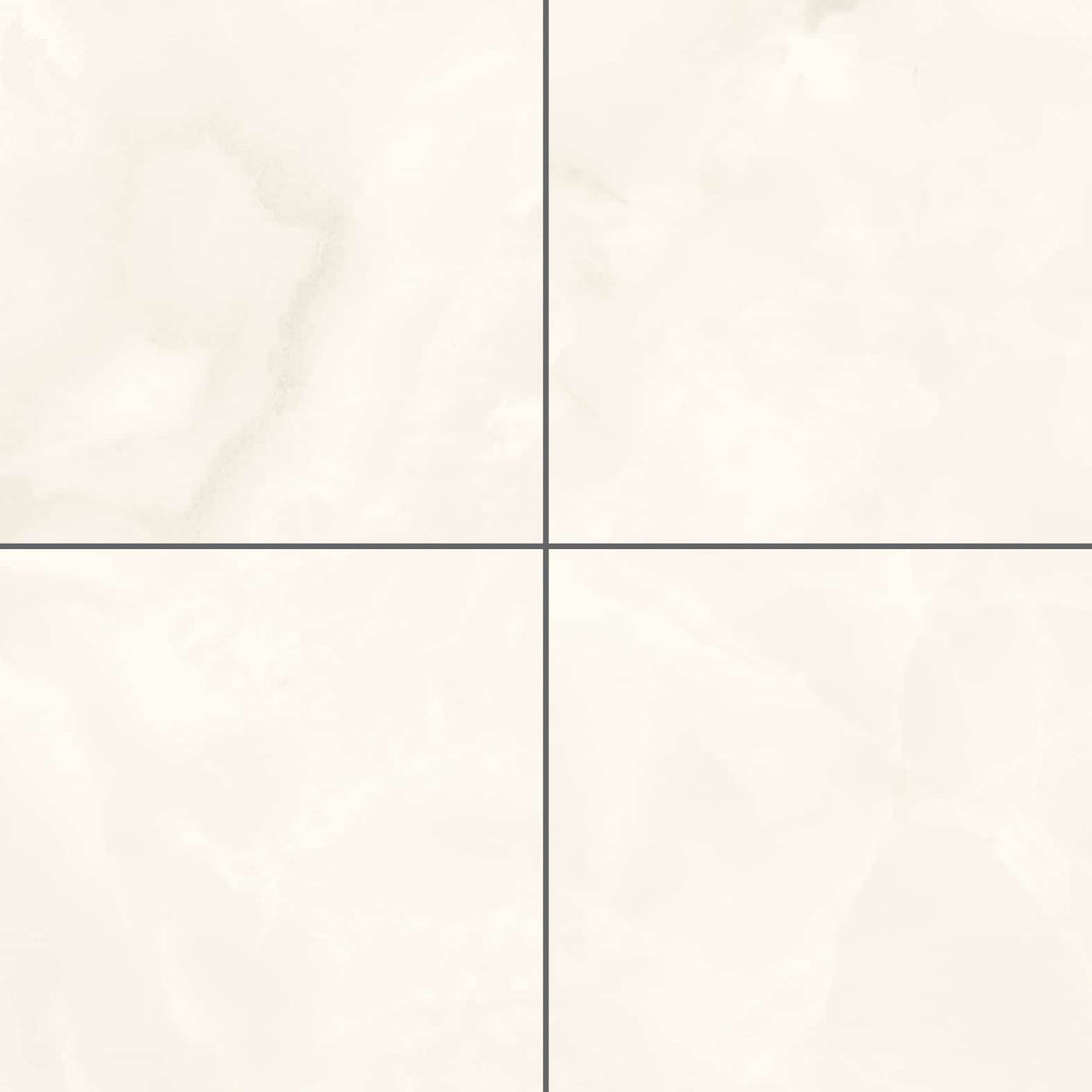 Carreaux de céramique Marmi Classici 24 po x 24 po Onice Bianco poli, fini brillant effet marbre blanc