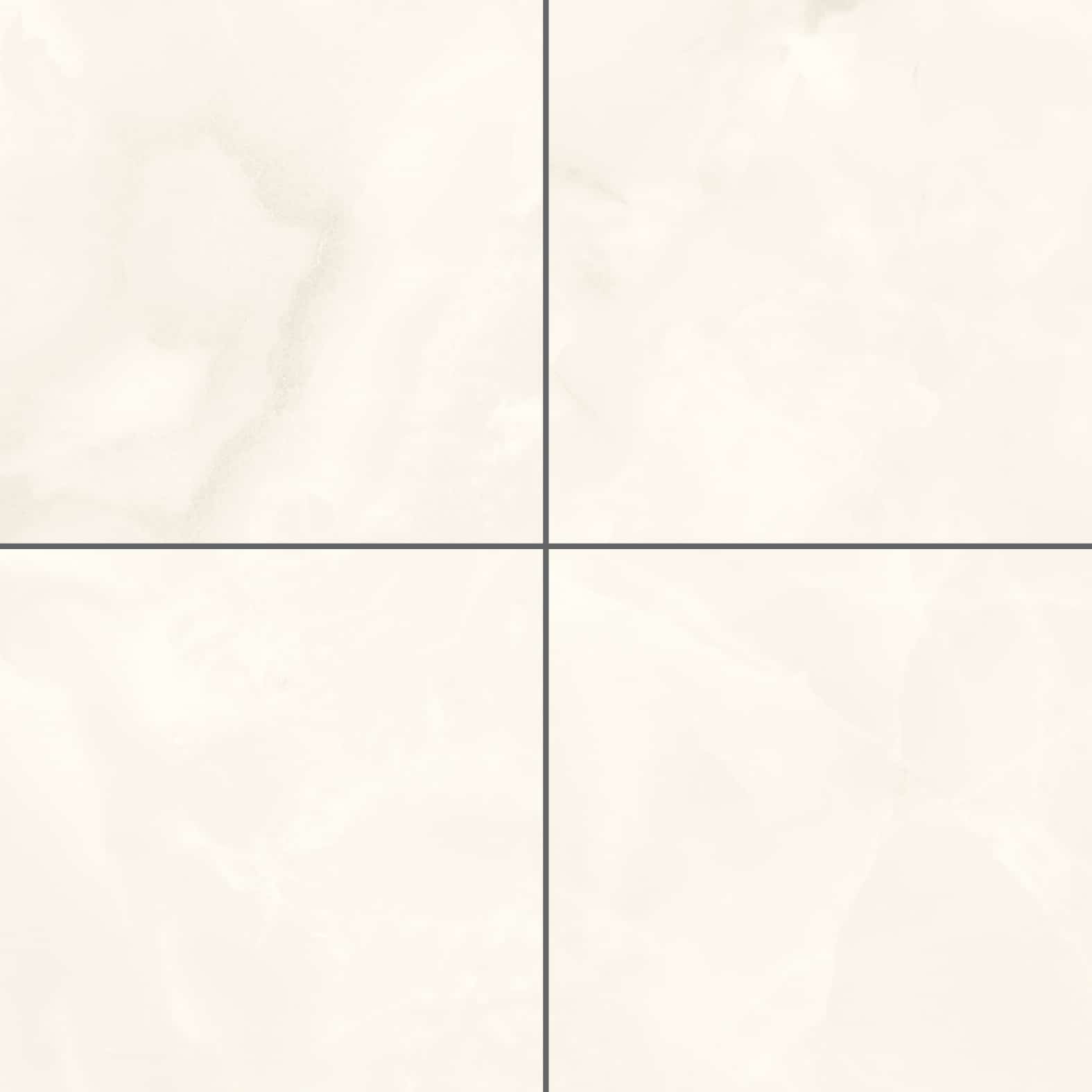 Carreaux de céramique Marmi Classici 24 po x 24 po Onice Bianco poli, fini brillant effet marbre blanc