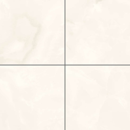 Carreaux de céramique Marmi Classici 24 po x 24 po Onice Bianco poli, fini brillant effet marbre blanc