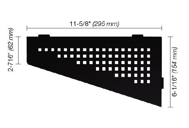 Schluter SHELF-E Étagère de coin quadrilaterale modèle Square - aluminium noir mat