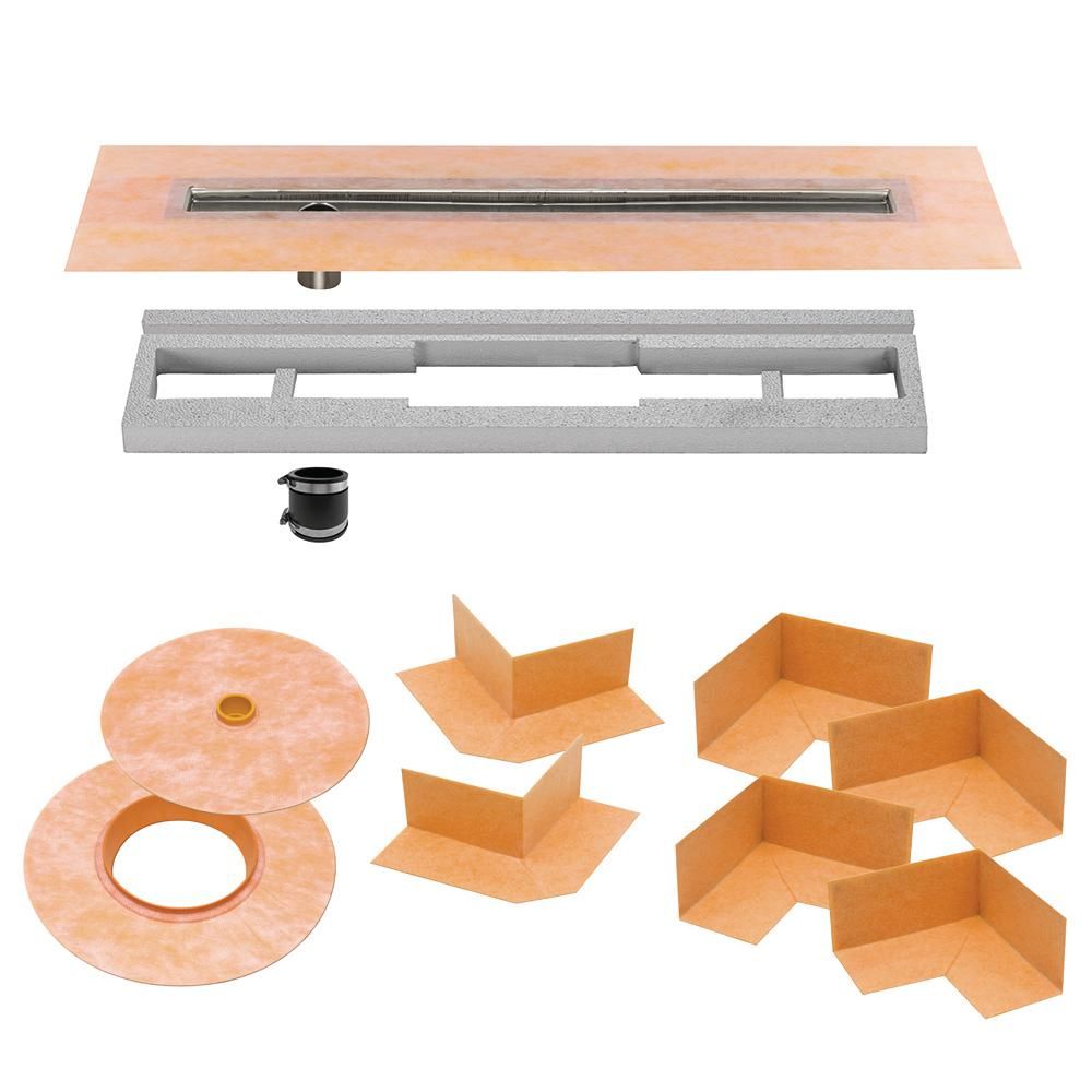 Schluter KERDI-LINE Ensemble de caniveau décentré de drain linéaire 35-7/16"