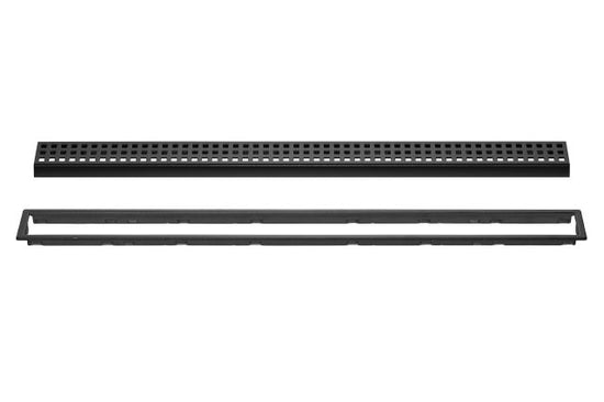 Schluter KERDI-LINE Drain linéaire encastré avec design de grille Square acier inoxydable (V4) noir mat 3/4" x 66-7/8"