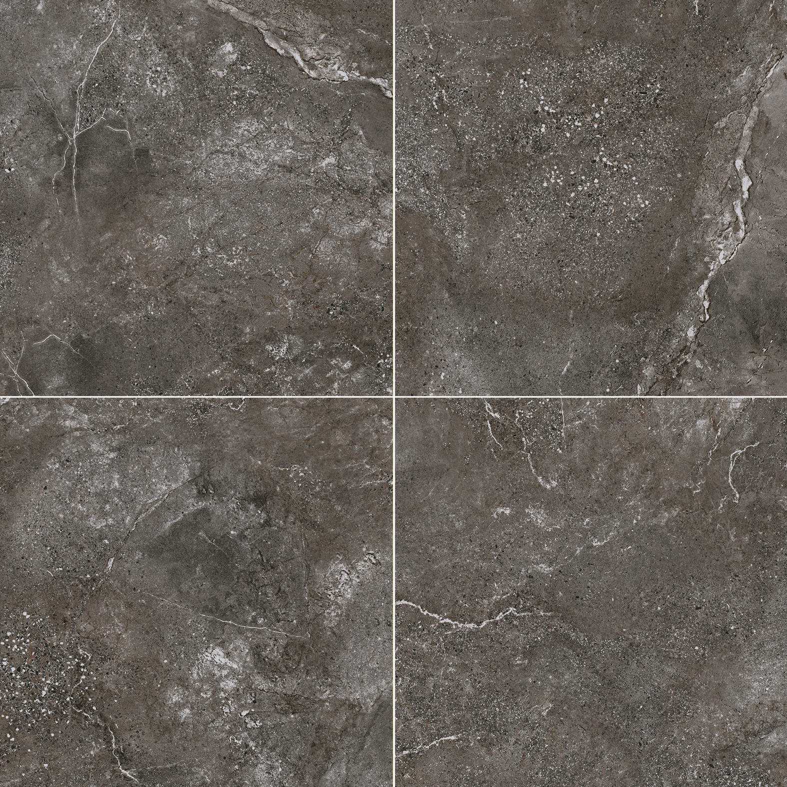 Carreaux de céramique Collection Gemstone 24 po x 24 po noir mat, finition mate texturée