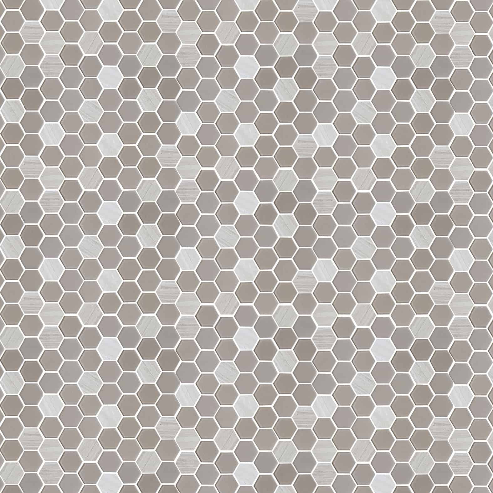 Carreaux de céramique | Collection Exagon - Mosaïque - 2 po x 2 po