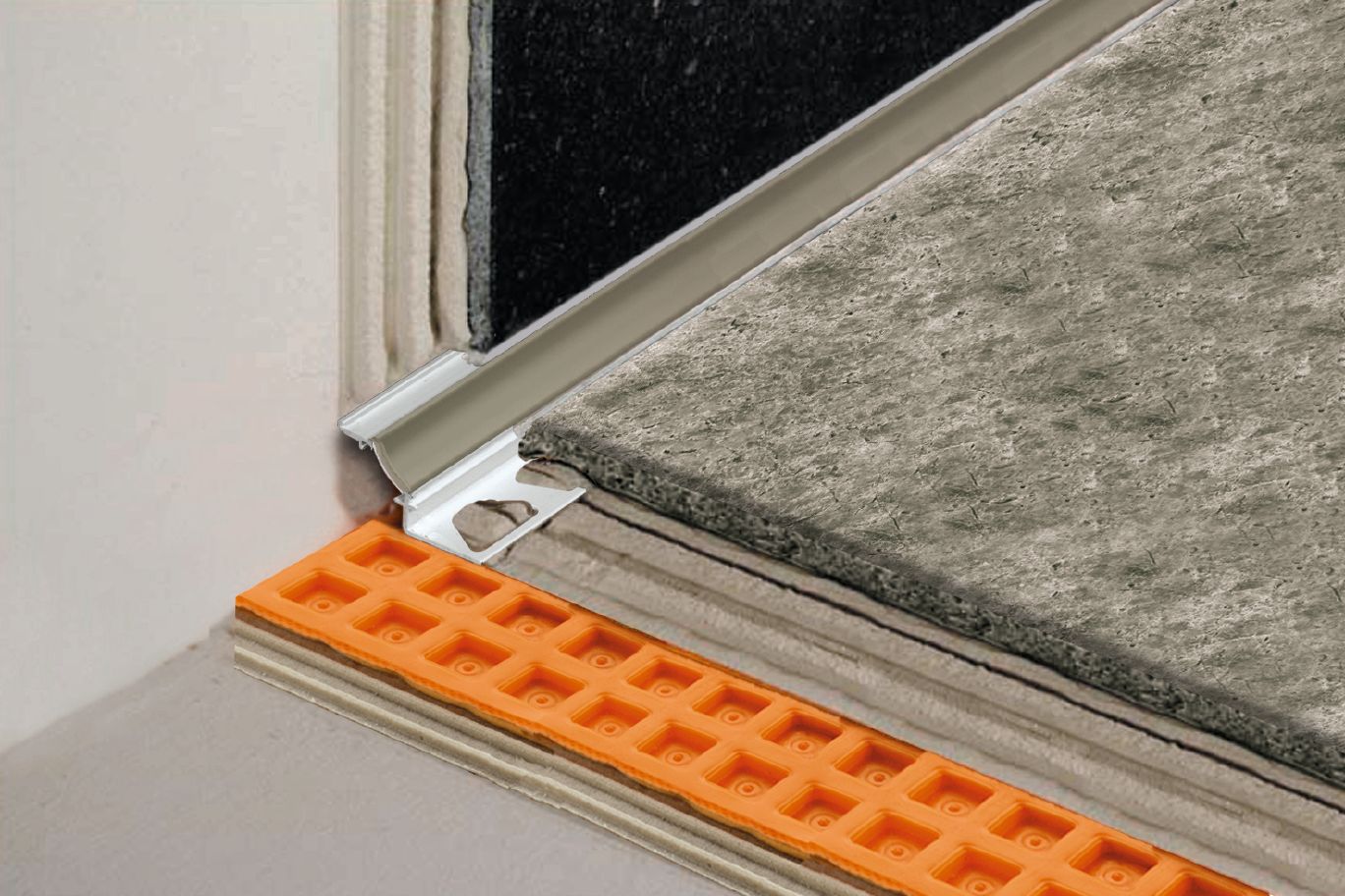 Schluter DILEX-PHK End Cap avec un radius de 3/8" (10 mm) - plastique PVC gris classique