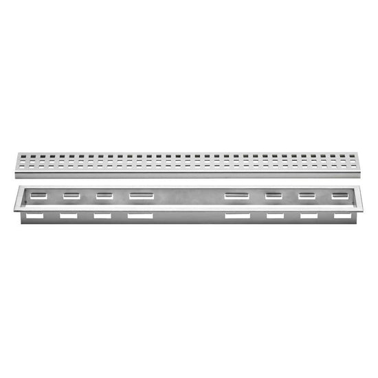 Schluter KERDI-LINE Drain linéaire encastré avec design de grille Square - acier inoxydable (V4) brossé 1-1/8" x 39-3/8"