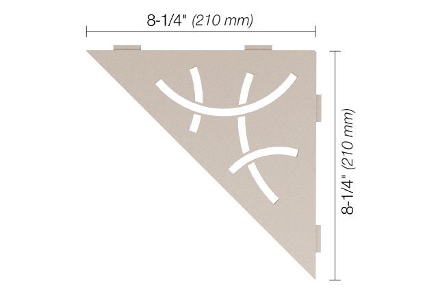 Schluter SHELF-E Étagère de coin triangulaire modèle Curve - aluminium crème