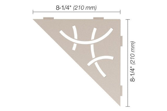 Schluter SHELF-E Étagère de coin triangulaire modèle Curve - aluminium crème