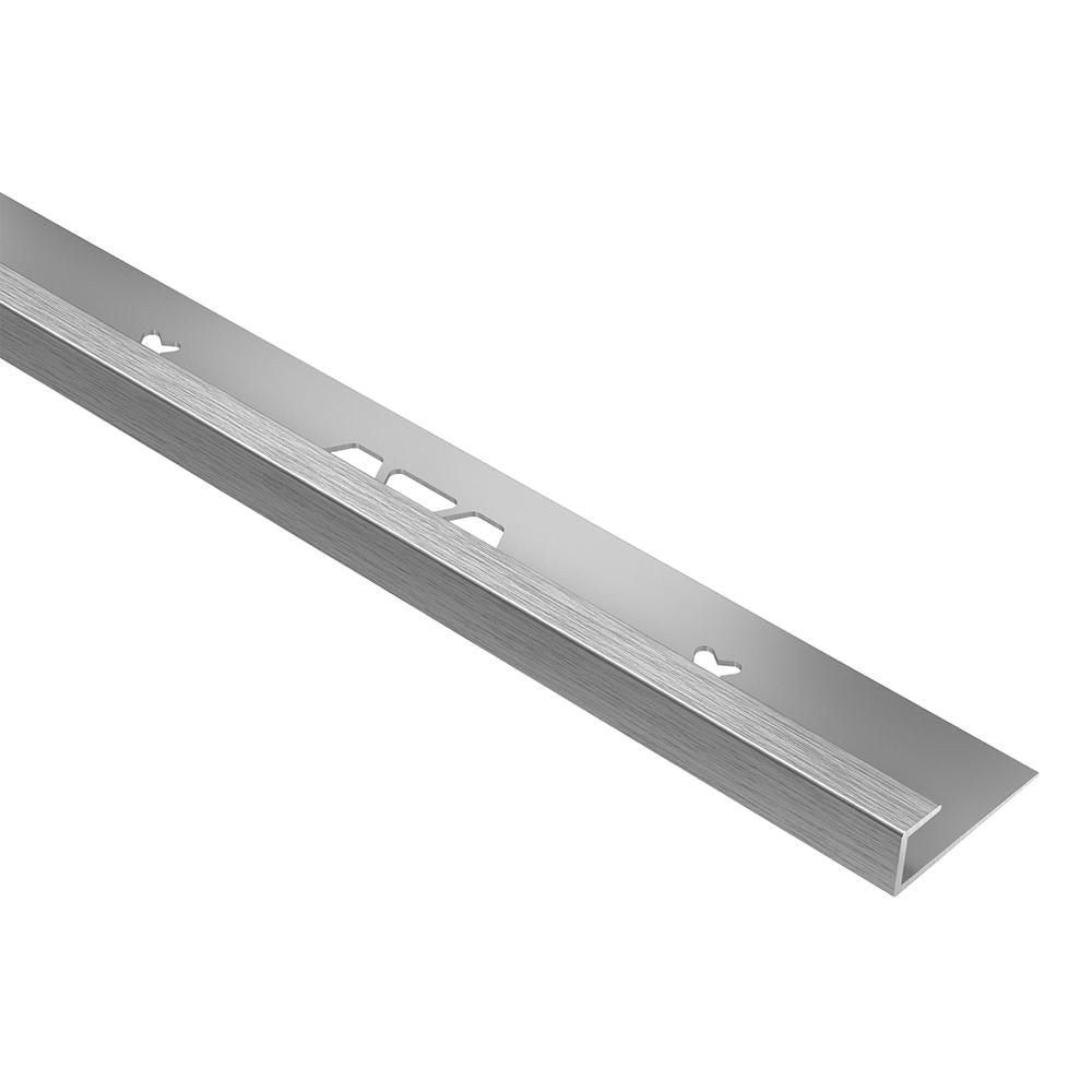 Schluter VINPRO-S Profilé de bordure pour revêtement de vinyle - aluminium anodisé chrome brossé 1/8" (3 mm) x 8' 2-1/2"