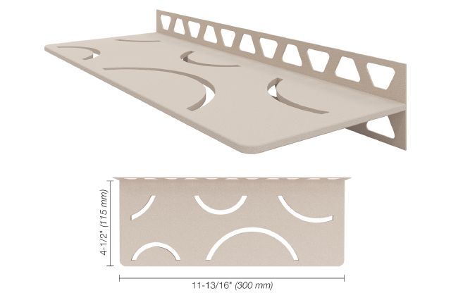 Schluter SHELF-W Étagère mural rectangulaire Curve Design - aluminium crème