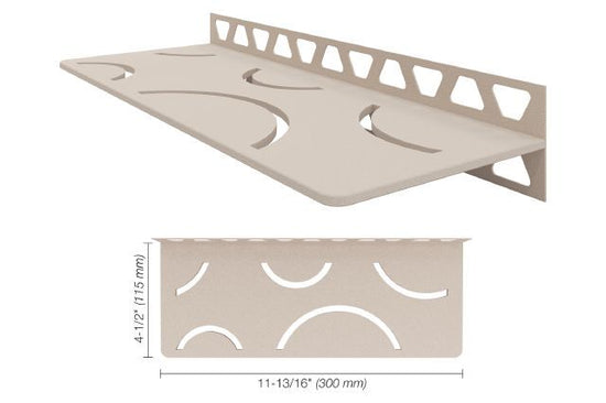 Schluter SHELF-W Étagère mural rectangulaire Curve Design - aluminium crème