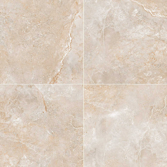 Carreaux de céramique Collection Gemstone 24 po x 24 po ivoire mat, texture pierre lisse