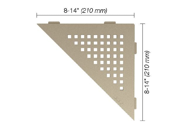 Schluter SHELF-E Étagère de coin triangulaire modèle Square - aluminium crème