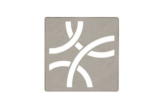 Schluter KERDI-DRAIN Ensemble de grille carrée Curve - acier inoxydable (V2) gris pierre 4"
