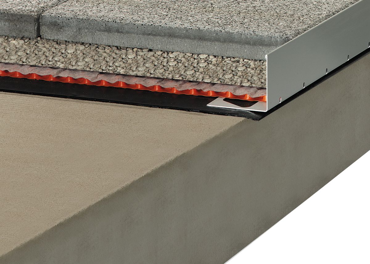 Schluter BARA-RWL Profilé de bordure de balcon aluminium gris classique 1" (25 mm) x 8' 2-1/2"