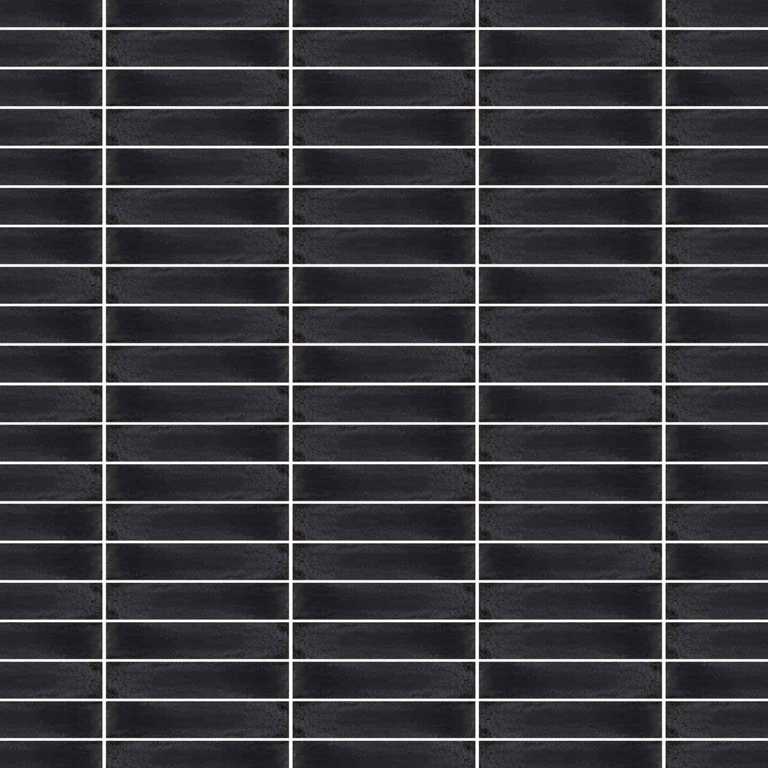 <p>Carreaux de céramique Collection Metallica 2 po x 10 po noir lustré, lames rectangulaires élégantes</p>