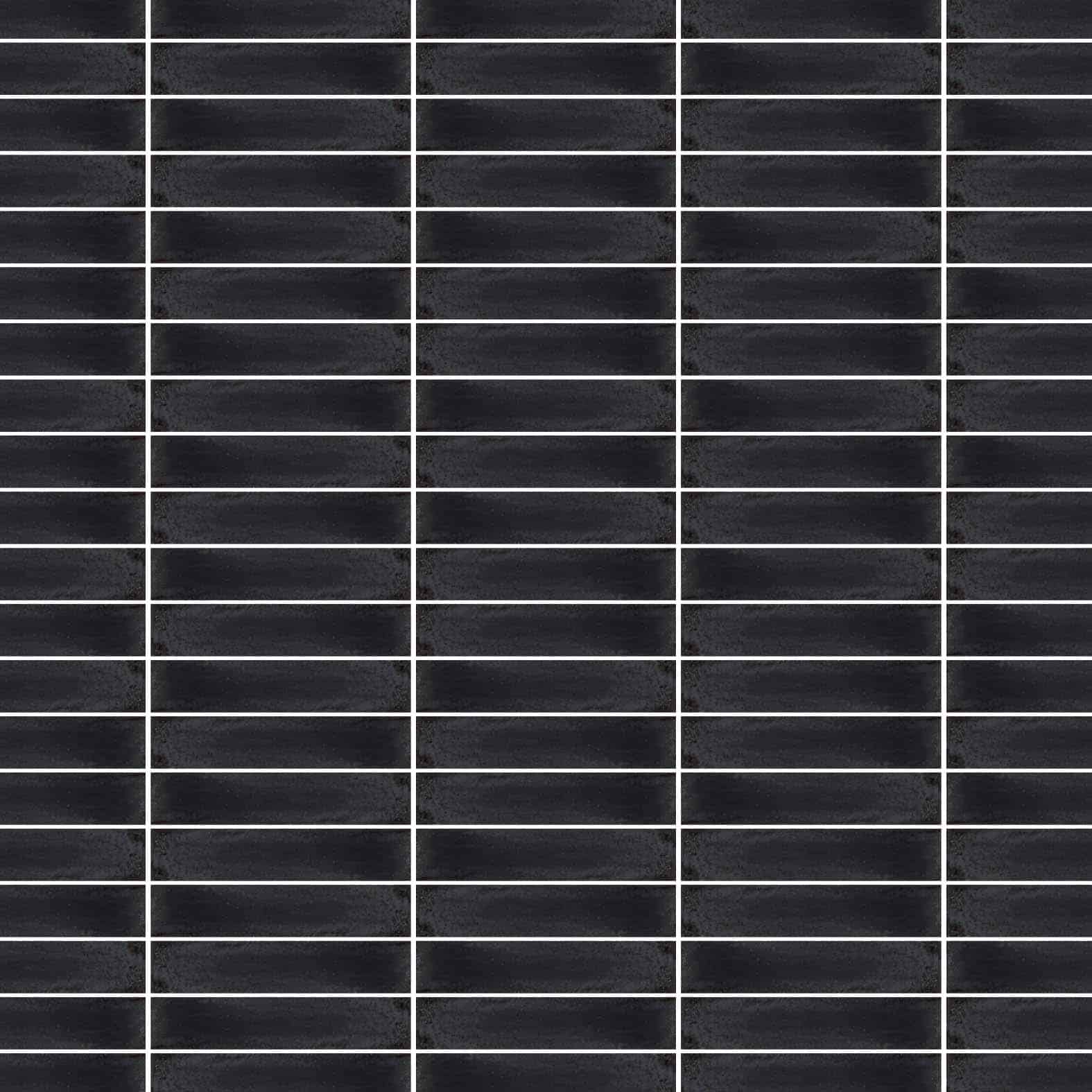 <p>Carreaux de céramique Collection Metallica 2 po x 10 po noir lustré, lames rectangulaires élégantes</p>