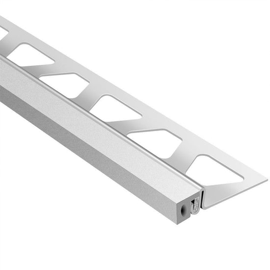Schluter DILEX-KSA Profilé pour joint de périmètre muni de ruban autoadhésif gris classique - acier inoxydable (V2) 1/2" (12.5 mm) x 8' 2-1/2"
